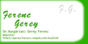 ferenc gerey business card